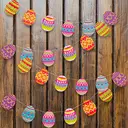 Yuejia 2Pcs 9.8ft/3mEaster Egg Garland Easter Decoration Banner Easter Party Decoration Spring Garland Pastel Egg Hunt Bunting Garland for Easter Brunch Easter Birthday Office & Home Decor image 2