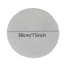 White Label 6 pieces, round 38cm woven placemats,Polyester patchwork outer ring three-strand placemat  White， anti-slip polyester Nordic placemats, suitable for home, kitchen, and dining table use, perfect for holiday parties, birthdays, weddings, and dinners image 7