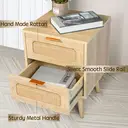GRAVFORCE Bedside Table Set of 2 Modern Side End Table with Drawers Slim Bedside Tables for Bedroom Living Room Solid Wood Legs 2 Drawer image 3