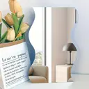 1pc PVC mirror with irregular wave acrylic decorative mirror, room decoration aesthetic mirror 20*30 cm image 3