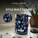 VQ Laura Ashley Jug Kettle, 1.7L, Rapid Boil, Hand-Applied Elveden Navy Print, Vintage, Stainless Steel, Floral - VQSBPKK278LANUK image 1