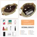 Kono Canvas Convertible Shoulder Bag, Large Capacity 2-in-1  Tote with Backpack Straps for Work, Travel and School Khaki image 3