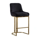 chairus Bar Stools Set of 2 Velvet Counter Chairs with Backrest Breakfast Bar Stools for Kitchen image 0