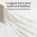 ochama Federweiches Toilettenpapier, Fünf-lagige Verstärkte Rollen mit Kern, Rollen Toilettenpapier, Badezimmerpapier, 200g * 27 Rollen, Familienpackung image 4