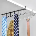 Mug Hanger Rack, Under Shelf Storage Hooks Organizer Hanging Holder for Cabinet Pantry Kitchen Cupboard Desk Counter Bookshelf Organization Black image 3