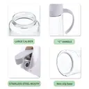 BJ Flacon à huile en verre 630 ml, ouverture et fermeture automatique, pour huile, sauce, vinaigre et assaisonnement, blanc image 3