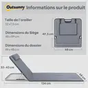 Outsunny Lot de 2 Tapis de Plage rembourré - lot de 2 Matelas de Plage - nattes de Plage - Dossier inclinable Multi-Positions - Sac Transport Inclus - métal Polyester PE Gris image 7