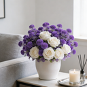 Yuejia 4Pcs 13.77in/35cmArtificial Billy Ball Flower Man Fake Plants Living Room Decoration Ornaments Desktop Fake Flowers(purple) image 5