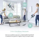 Tower VL70 Cordless 3-in-1 Pole Vacuum Cleaner, Flexi Pole, Anti-Tangle Floor Head, HEPA 12 Filter, 1L Dust Tank, 29.6V - Aqua Blue, T513011 image 2