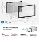 Plastic Shoe Box, Pack of 18, 35.0 x 25.2 x 19.0cm, Transparent and Black image 6