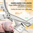 SHIBAZIZUO Ciseaux de cuisine polyvalents entièrement en acier, à manche unique, en acier inoxydable, usage domestique image 1