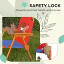 Outsunny Kids Bistro Set Children Table and Chair Set Garden Furniture Cowboy Themed 4 Pieces w/ Adjustable Parasol, Foldable Chairs for 2-5 Years – Blue and Red image 1