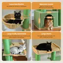 PAWZ Road Grand arbre à chat avec hamacs, griffoirs et niche vert - 170 cm image 3