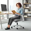 HOMCOM Foldable Desk Chair, Mesh Office Chair with Folding Backrest, 2D Headrest, Flip-up Armrest, Lumbar Support, Swivel Wheels,Space Saving Chair for Home Office, Light Grey image 8