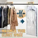 TAILI Sacs de rangement sous vide suspendus économiseurs d'espace pour vêtements, manteaux, organiseurs d'armoire, 4 pièces (2 longs, 2 courts) Bleu image 2