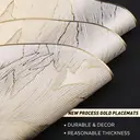 Round Placemats , 15 Inch Washable Gold Table Mats for Dining Table Pressed Leaf Vinyl Place Mats for Holiday Wedding Party Decoration,4pcs image 4