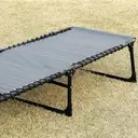 Outsunny Chaise longue pliable bain de soleil transat de relaxation dossier inclinable 5 niveaux tétière amovible pochette latérale intégrée revêtement textilène acier dim. 189x58x30cm gris image 8