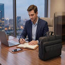 Laptop Bag 17 Inch， Briefcase Men Large Work Bag Office Business Notebook Bag Waterproof Laptop Bag for Work Travel Gifts for Men， Black， New Year Sale ， Top gift picks image 5