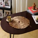 6pcs placemats 38cm round，Papyrus Handmade 2-Circle Woven Placemat，Khaki，hello spring bohemian placemats, rustic vintage style table mats for dinner parties, weddings, wall decor, vase pads, and photography props image 1