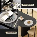 Round Placemats , 15 Inch Washable Gold Table Mats for Dining Table Pressed Leaf Vinyl Place Mats for Holiday Wedding Party Decoration,4pcs image 5