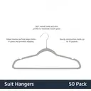 ANQI Cintres antidérapants en velours pour costumes, gris/argent - lot de 50 image 1