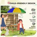 AIYAPLAY Kids Picnic Table, Sand and Water Table with Wooden Benches, Adjustable Parasol and Storage Bins, Outdoor Garden Furniture for Children 3-6 Years, Multicolour image 6