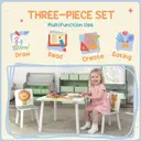 AIYAPLAY 3-Piece Kids Table and Chair Sets, Kids Table with 2 Chairs Set Furniture with Star Pattern for Boys and Girls, Bedroom, Nursery, Playroom, Green image 2