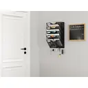 Senhoglb Porte-documents mural A4 en maille métallique à 5 niveaux et crochets - Noir image 5