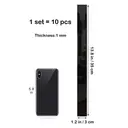 10pcs PVC mirror stickers, vertical stripes, gold-colored, self-adhesive, multi-piece pack, minimalist decorative splicing mirror for living room and bathroom.black,3*35 image 3