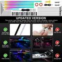 Acrylic Interior Car LED Strip Light with Wireless APP, Dreamcolor RGB 10 in 1 with 175 inches 600 LEDs Fiber Optic Car Ambient Lighting Kits, Dual Zone Sound Active Function LED Strip for Car image 3