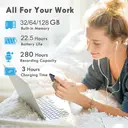 Rexsun 64GB Digital Voice Recorder, One-Touch Recording, ABS+Aluminum Alloy in Gray, L810 image 3