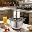 DSP KM4108 Hachoir alimentaire 5 L en acier inoxydable, avec 2 vitesses et couteau à 5 lames image 3