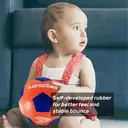 LONGSAIL Ballon de football en caoutchouc haute qualité Taille 3 Orange/Bleu image 3