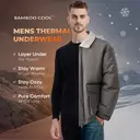 BAMBOO COOL Men's Thermal Underwear with Soft Fleece Lined Base Layer Cold Weather Top Bottom Gift Set M image 3