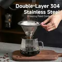 STARESSO Pour Over Coffee Maker with Double Stainless Filter 20 fl oz, Thickened Heat-Resistant Borosilicate Glass Pour Over Coffee Dripper, 600ml Clear, FG6 image 3