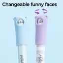 M&G So Many Cats Gel Pens, 6 Pack Blue Ink Gel Pens, Medium Point 0.7 mm, Cute Cat Design, Quick Dry, Smooth Writing Gel Ink Pens with Cap for Office and School image 1