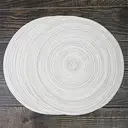 Lot de 6 sets de table ronds tressés en coton et polyester, lavables et résistants à la chaleur, diamètre 38 cm – Blanc image 3