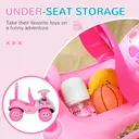 AIYAPLAY Ride on Car, Push Along Toy, Toddler Car Foot to Floor with Under Seat Storage, Anti-Over-Backwards Device, Horn, Music, Light, for 18-36 Months, Pink image 3