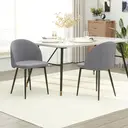HOMCOM Dining Chairs Chic Velvet Grey/Black 2pcs image 2