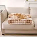 FUNNYFUZZY Tapis protecteur de canapé pour chien et chat tie-dye marron - Taille S image 1