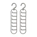 Essentials by Premier  Set of 2 Grey Plastic Tie Organiser,Tie Hanger Rack, Tie Drawer Organiser, Ideal Closet System Components image 0