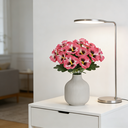 Yuejia 4Pcs 11in/28cmArtificial Pansies Flowers Outdoor Faux Flowers Plastic Plants Artificial Silk Flowers for Front Porch Garden Window Box Hanging Planter Decoration(rose red) image 4