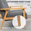 HOMCOM 2 Seater Sofa Modern Linen Fabric Upholstery Tufted Couch with Rubberwood Legs for Living Room and Kitchen, Dark Grey image 5