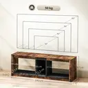 HOMCOM TV Stand Cabinet with LED Lights and Remote Control for TVs up to 65", Entertainment Centre with Storage Shelves and Compartment, Rustic Brown image 2