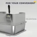PawHut Stainless Steel Litter Box, High Sided Cat Litter Tray with Metal Scoop, Mat, Never Absorbs Odors, Anti Leakage & Easy to Clean, Pet Toilet for Big Cats, Grey image 7