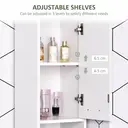 HOMCOM Bathroom Floor Storage Cabinet Slim Tallboy w/ Door Cupboard & Shelves For Living Room, Bedroom, Hallway White image 5