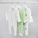 Mama Bamboo Babygrow 0-3 Months White Bamboo Print image 2