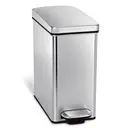 Simplehuman 10L Profile Pedal Bin, Brushed Stainless Steel image 0