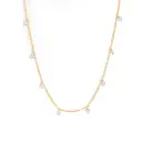 18K PVD Gold Stainless Steel Station Necklace, 4mm Round Cubic Zirconia Dainty Choker image 4