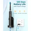 Coulax Hollow-Cup Sonic Electric Toothbrush - 40,000 VPM, 5 Modes, 120-Day Battery, 8 DuPont Brush Heads, Travel Case & Stand - Black image 4